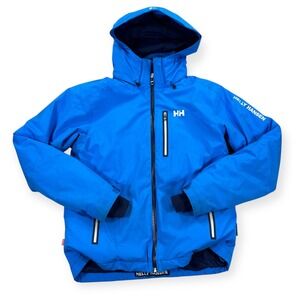 Helly Hansen Tech Performance Jacket Men's Medium Blue Full Zip Hooded Insulated